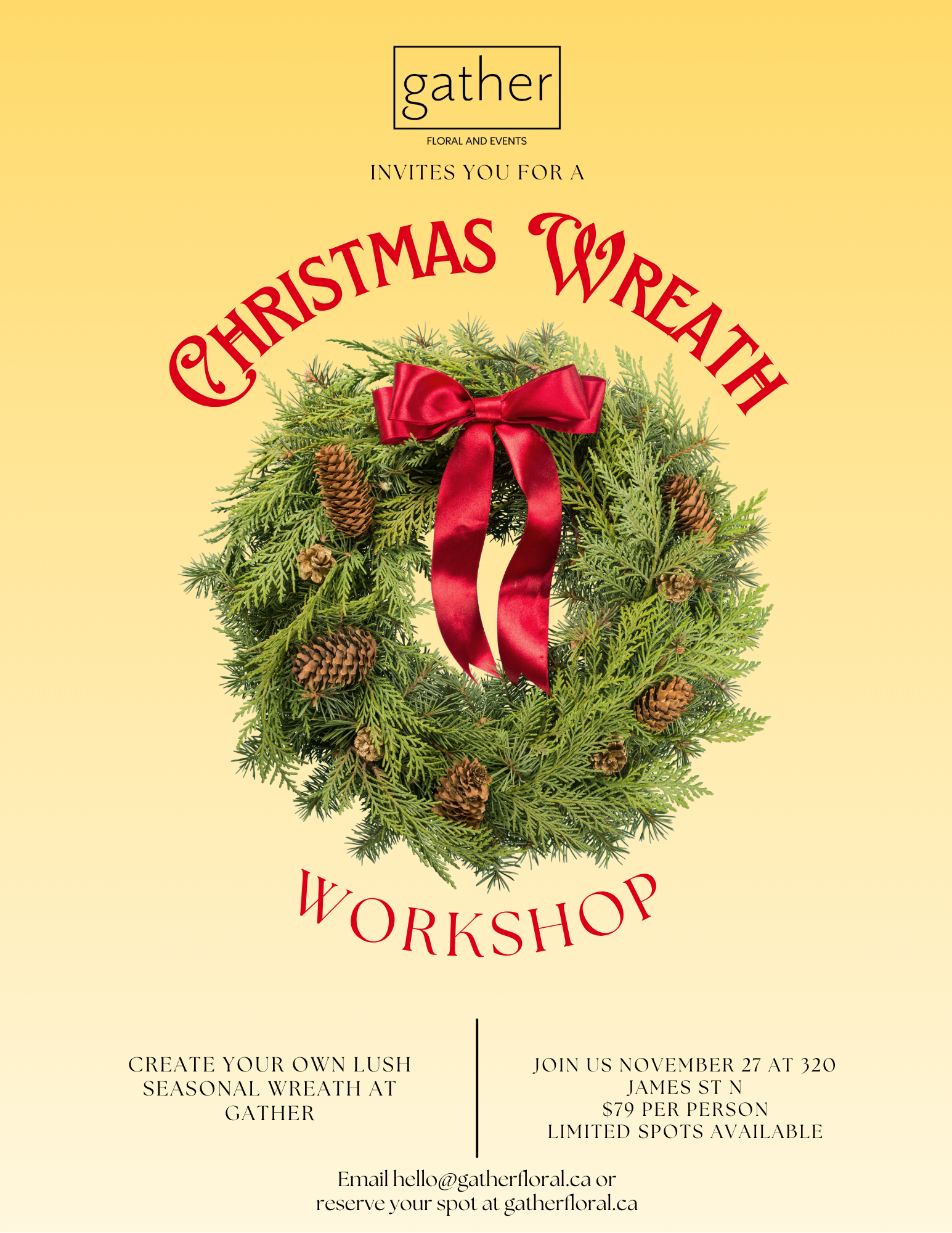 HOLIDAY WREATH WORKSHOP