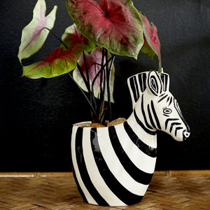 Zebra Ceramic Pot